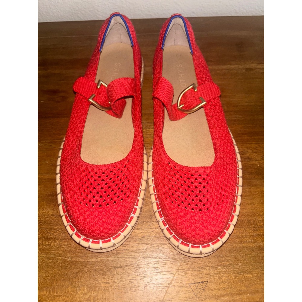 Rothy's The Espadrille Mary Jane in Red Hot 8.5 worn once - Picture 3 of 6